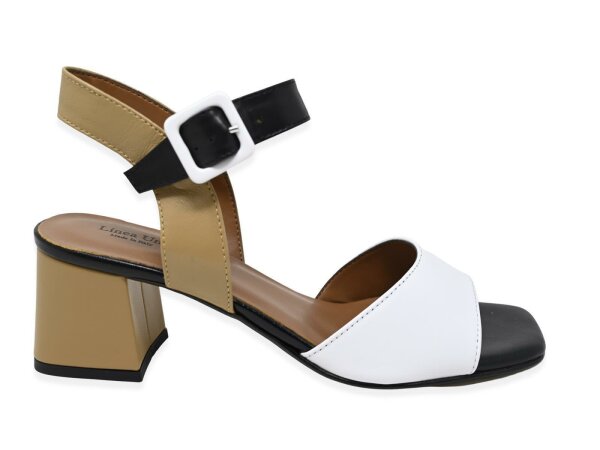 Linea Uno Sandalette mit Absatz weiß/schwarz