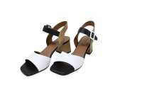 Linea Uno Sandalette mit Absatz weiß/schwarz