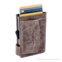SecWal card case with money pouch grey