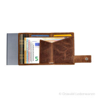 SecWal Kartenetui mit Geldbeutel Wiener Schachtel braun