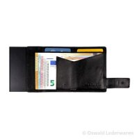 SecWal card case with money pouch black-blue