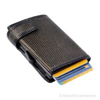 SecWal card case with money pouch black-yellow