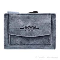 SecWal card case with money pouch blue