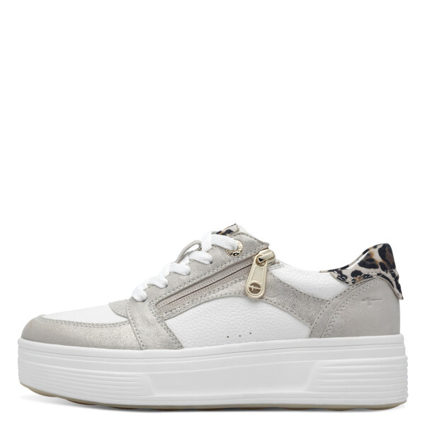 Tamaris Comfort sneaker white/beige with zip